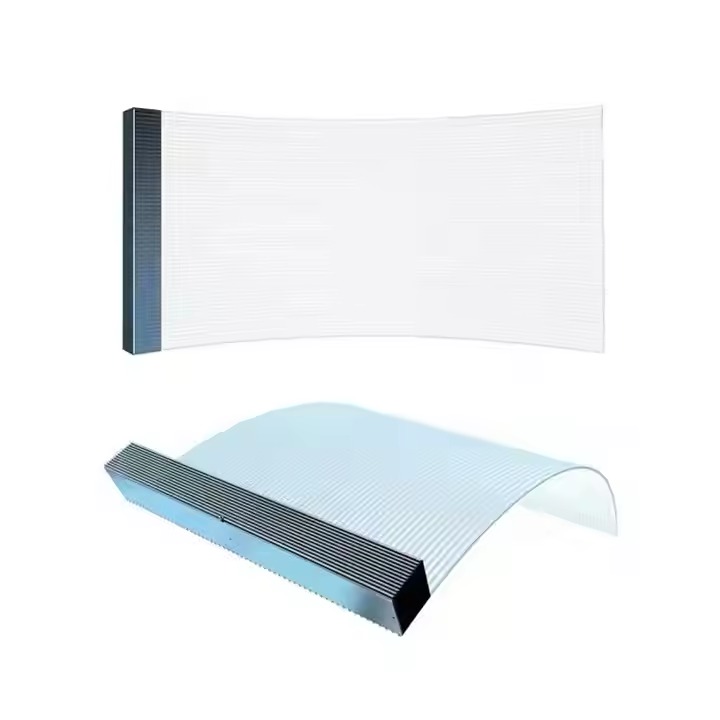 Film LED transparent éteint : une feuille claire, presque invisible